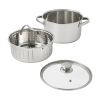 4-Quart Steamer Pot with Glass Lid, Induction Compatible, Dishwasher Safe, Veggies, Fish