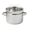 4-Quart Steamer Pot with Glass Lid, Induction Compatible, Dishwasher Safe, Veggies, Fish