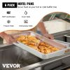 VEVOR 6 Pack Steam Table Pans 20.9 x 12.8 x 2.6 Inch Deep Steam Table Pan Full Size 8.5L Deep Food Container Stainless Steel Oven Tray Hotel Pans Anti