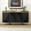 U_STYLE Mahogany Veneer Modern Sideboard with Unique Metal Legs,Suitable for Study,Entryway, Hallway, Living Room, Foyer