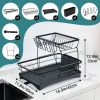 The tableware and dish storage rack is equipped with a drain port, allowing water to be directly drained into the sink