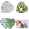 1pc Heart-shaped Striped Dewdrop Tray Saucer Love Water Pattern Storage Box Silicone Mold