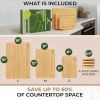 Bamboo Cutting Boards for Kitchen [Set of 3] Wood Cutting Board for Chopping Meat, Vegetables, Fruits, Cheese
