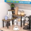 3 Tier Moveable Corner Shelf Organizer for Kitchen, Bathroom, Spice Rack, Coffee Area, Over Sink, Dresser Table (Rustic Brown)