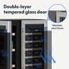 24in Wide Dual Zone Wine Refrigerator Cooler-154 Bottle Capacity