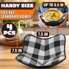 4 Piece Microwave Bowl Holder Set 7.5 x7.5 inch Microwave Bowl Holders for Hot Food Black and White Checkered Fabric for Safe & Easy Handling Machine