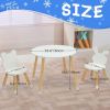 Kids Wood Table and Chairs Set, Toddler Play Table with 2 Chairs