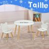 Kids Wood Table and Chairs Set, Toddler Play Table with 2 Chairs