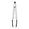 11-inch Silicone Tip Locking Food Tongs in Black and Stainless Steel