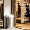 15L Brushed Stainless Steel Automatic Sensor Trash Can, Touchless Motion Activated Garbage Bin with White Sealed Lid