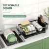Kitchen counter large utensil drying rack, detachable large capacity utensil drying rack with utensil rack