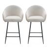 26.5'' Modern - Style counter height bar stools, with comfortable upholstery,durable metal legs ensure stability