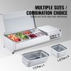 VEVOR Refrigerated Condiment Prep Station, 135 W Countertop Refrigerated Condiment Station, with 2 1/3 Pans & 4 1/6 Pans