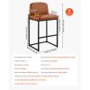 Bar Stool Set of 4, 27 inch Counter Height Stools, Modern PU Leather Counter Barstool with Backrest, Metal Legs, Easy Assembly Armless Bar Chair