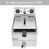 [Replace the old encoding 66757236]EH101V 8.5QT/8L Total Capacity 12.5qt/11.8l Stainless Steel Faucet Single Tank Deep Fryer 1700W Max (8L Large Fryer