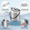 Double-Wall Stainless Steel Insulated Ice Bucket 3L Ice Holder Ice Container with Lid Scoop Strainer Handle for Wine Champagne Beer Parties Cocktails