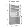 73'' Tall Kitchen Pantry Cabinet , 6 Level Flip Door with Pegboard Metal Pantry Storage Cabinet, Anti-Tip Design Hutch for Kitchen, Dining Room