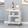 Rolling Kitchen Island with Single Door Cabinet, Kitchen Cart with Drawer on Swivel Wheels, Small Coffee Cart Microwave Stand for Dining Room