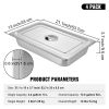 4 Pack Steam Table Pans 20.9 x 12.8 x 3.9 Inch Deep Steam Table Pan Full Size 13L Deep Food Container Stainless Steel Oven Tray Hotel Pans Anti-Jam St