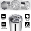 Stainless Steel Skinny Tumbler, 20 oz Vacuum Insulated Tumbler with Lid and Straw, Double Wall Coffee Cup, Travel Mug for Cold Hot Drinks