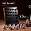 K Cup Holder, Kcup Coffee Pods Holder, Wooden K Cup Holders Holds 25 Pods, K Cup Storage Rack Made of Wood and Acrylic