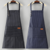 Coffee-colored kitchen apron set (2 pieces), featuring sleeveless waist aprons, canvas aprons, stain-resistant designs, and lake-blue canvas options