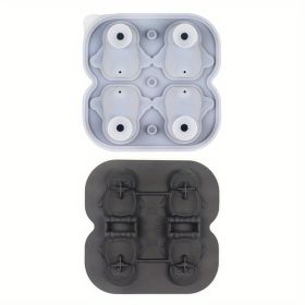 1pc Penguin Model Ice Maker Mold Whiskey Frozen Penguin Ice Cubes Spherical Ice Grid Ice Mold Food Grade Ice Storage Box (Color: 4 Even Penguin Ice Trays - Black)