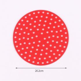 1pc 7.5in/8in/9in Air Fryer Liner Silicone Air Fryer Mat (Style: Round 8in, Color: Red)