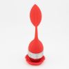 1pc Tea Infuser Silicone Handle Stainless Steel Strainer Drip Tray Included - Loose Tea Steeper - Best Tea Infuser For Loose Leaf Or Herbal Tea