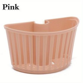1PC Sink Plastic Hanging Basket; Faucet Rack Drainer Sponge Storage Rack Spout Holder Kitchen Bathroom Rack; 2.75*4.92in (Color: pink)