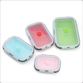 Reusable Pizza Storage Container with  Microwavable Serving Trays - Adjustable Pizza Slice Container to Organize & Save Space - BPA Free, Microwave (Color: pink, size: 350ML)