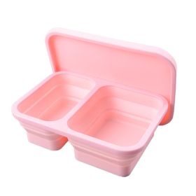Reusable Pizza Storage Container with  Microwavable Serving Trays - Adjustable Pizza Slice Container to Organize & Save Space - BPA Free, Microwave (Color: pink, size: 1020ML)