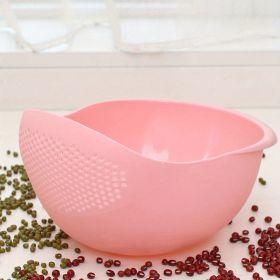 1pc/2pcs/3pcs Multi-Functional Kitchen Washing Basket Basin - Drain Water, Wash Rice, Perfect For Cleaning Vegetables And Fruits (Color: pink)