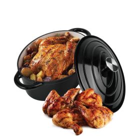 Household Cast Iron Pot with Lid for Stews/Cooking (Type: Style A, Color: As pic show)