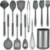 Kitchen Cooking Utensils Set, 12-piece Kitchen Utensils Set Non-stick Cooking Set Heat-resistant, BPA-Free, Silicone Handle Kitchen Tools