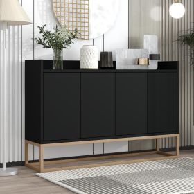 Modern Sideboard Elegant Buffet Cabinet with Large Storage Space for Dining Room,Entryway (Material: Particle Board, Color: Black)