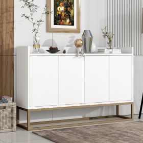 Modern Sideboard Elegant Buffet Cabinet with Large Storage Space for Dining Room,Entryway (Material: Particle Board, Color: White)