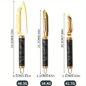 Professional Multifunctional Stainless Steel Peeler Set - Anti-rust Kitchen Tool for Fruits, Vegetables (Quantity: 3pc fruit and vegetable peeler)