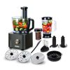 Küchenmaschine, 1100W Food Processor, 3.2L Schüssel &1,5L Behälter, Multifunktional mit Hacken, Schneiden, Kneten, Entsaften