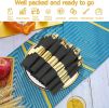 50 Pack Pre Rolled Rose Gold Plastic Silverware Set,Wrapped Plastic Cutlery Set with Napkin Include 50 Forks,50 Spoons
