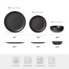 12-Piece Stoneware Dinner Plates Bowls Sets | Microwave & Dishwasher Safe | FDA Certified Non-Toxic Dinner Plates Bowls Set | Stackable Matte Glaze Ki