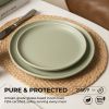 12-Piece Stoneware Dinner Plates Bowls Sets | Microwave & Dishwasher Safe | FDA Certified Non-Toxic Dinner Plates Bowls Set | Stackable Matte Glaze Ki