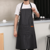 Coffee-colored kitchen apron set (2 pieces), featuring sleeveless waist aprons, canvas aprons, stain-resistant designs, and lake-blue canvas options