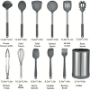 Kitchen Cooking Utensils Set, 12-piece Kitchen Utensils Set Non-stick Cooking Set Heat-resistant, BPA-Free, Silicone Handle Kitchen Tools