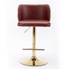 A&A Furniture,Swivel Barstools Adjusatble Seat Height, Modern PU Upholstered Bar Stools with the whole Back Tufted