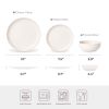12-Piece Stoneware Dinner Plates Bowls Sets | Microwave & Dishwasher Safe | FDA Certified Non-Toxic Dinner Plates Bowls Set | Stackable Matte Glaze Ki