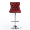 Swivel Velvet Barstools Adjusatble Seat Height from 25-33 Inch, Chrome base Bar Stools with Backs Comfortable Tufted for Home Pub and Kitchen Island