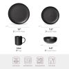 12-Piece Stoneware Dinnerware Sets with Mugs | Microwave & Dishwasher Safe | FDA Certified Non-Toxic Dinner Plates Bowls Set | Stackable Matte Glaze K