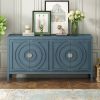 Retro Sideboard door with Circular Groove Design Round Metal Door Handle for Entrance,Dinning Room,Living Room