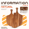 Antibacterial, durable pizza and cutting board with a thickness of 2.8 cm, dimensions 40×25×1.2 cm; made from acacia wood for eco-friendly
